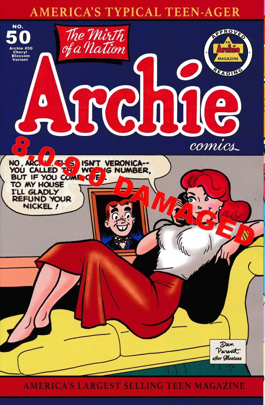 Archie Comics 50 Cheryl Blossom Dan Parent Variant VF Valentine's Spectacular