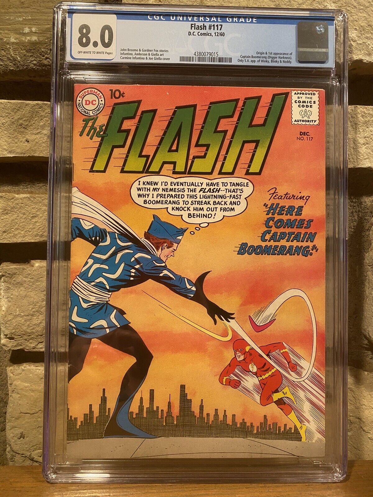 THE FLASH 117 CGC 8.0 (12/1960) OW/W pages, 1st Captain Boomerang