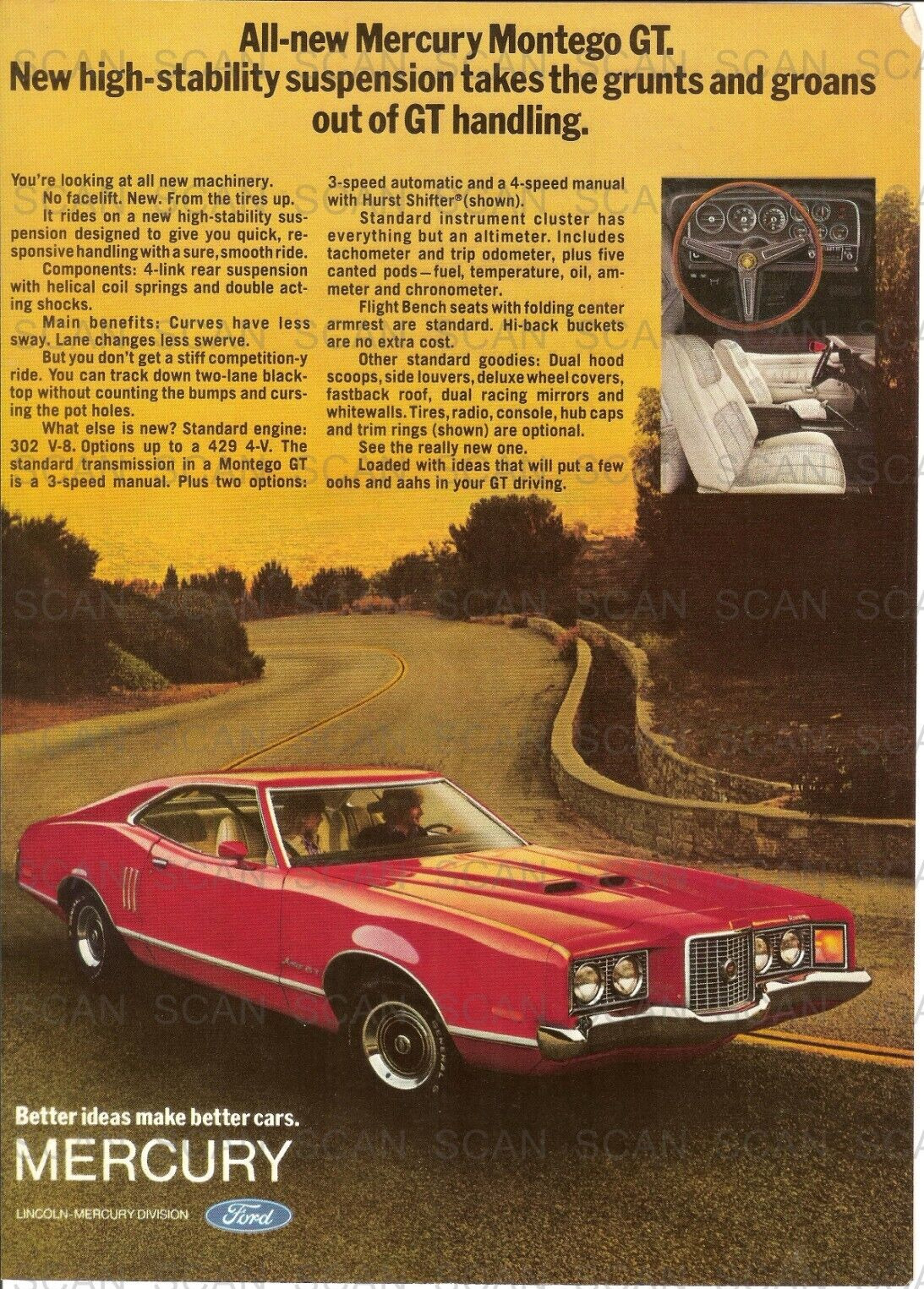 1971 Mercury Montego GT Vintage Magazine Ad    Ford Lincoln Mercury
