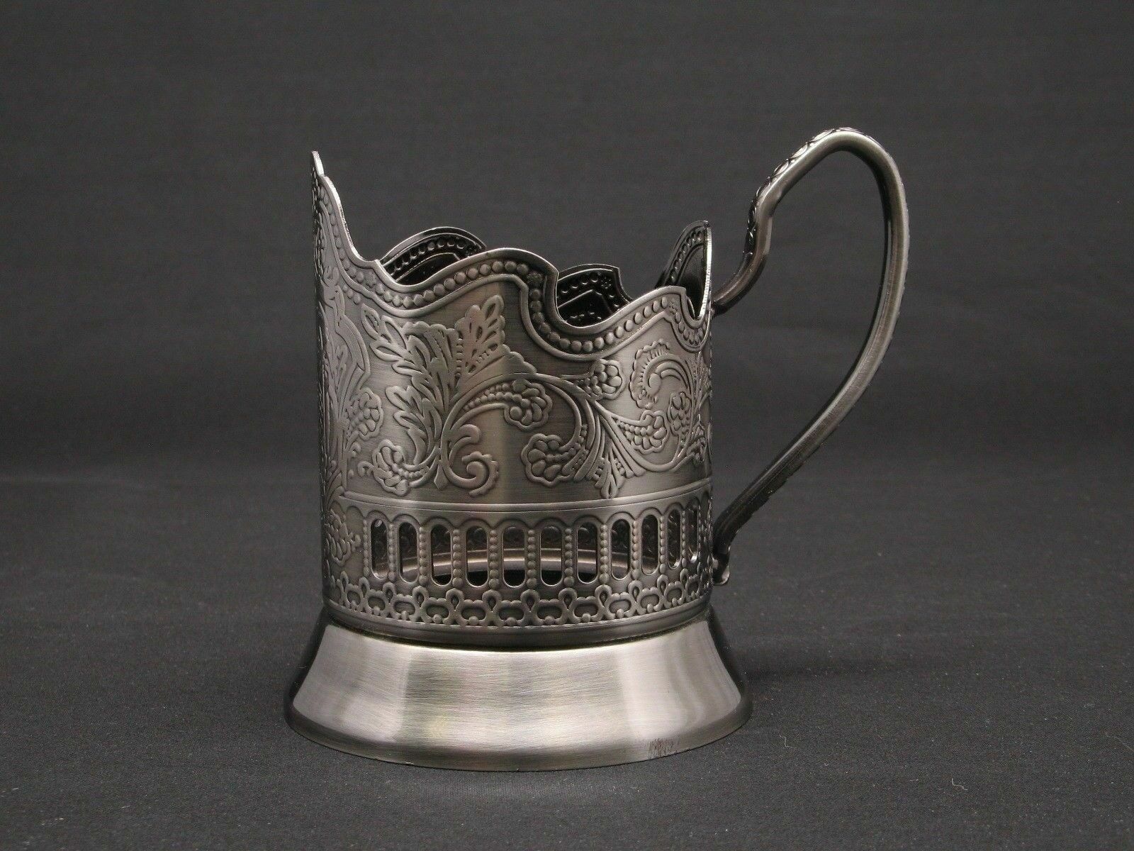 Russian Tea Glass Holder Podstakannik - Soviet / USSR Stainless Steel Drink ware