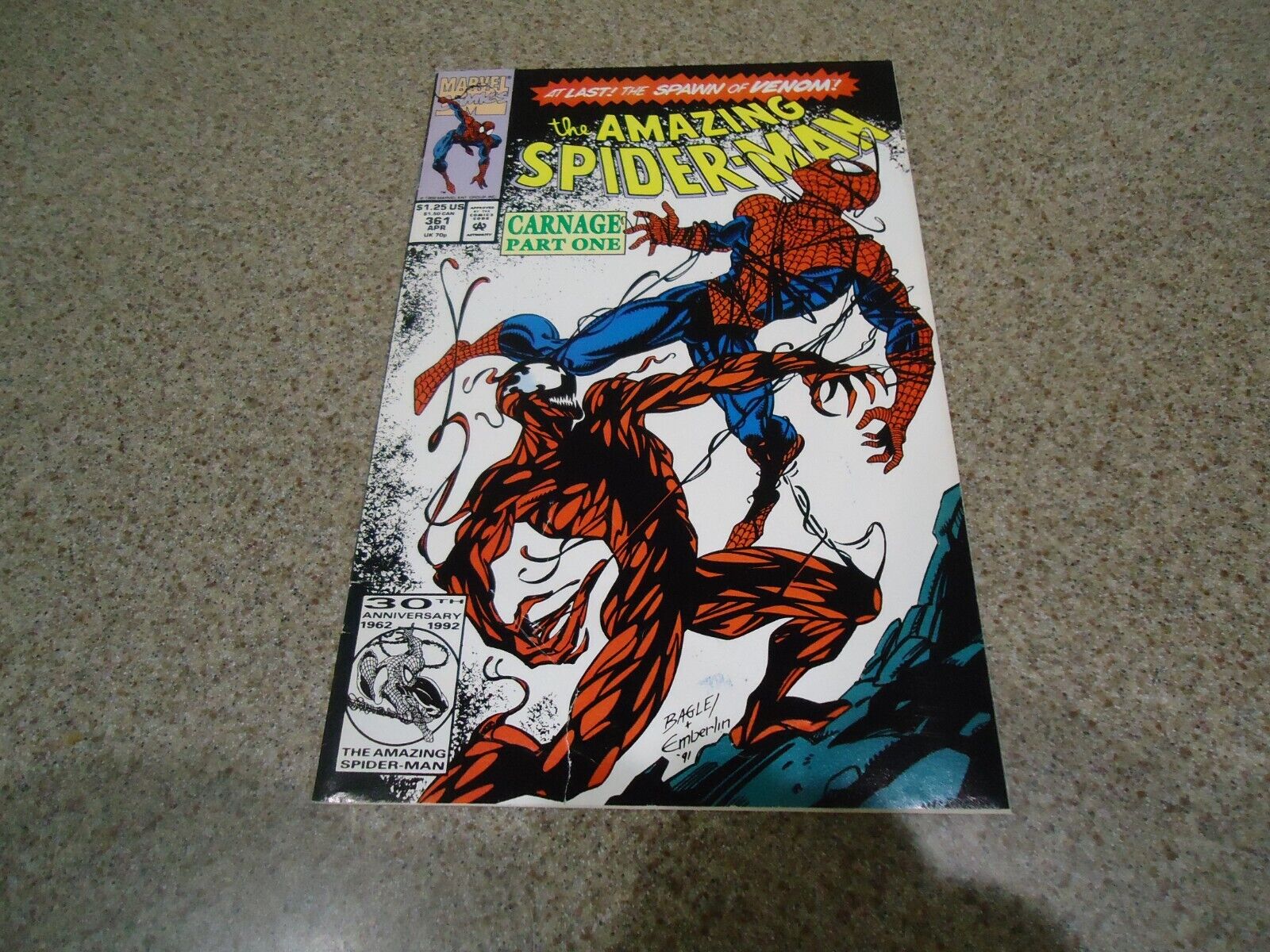 THE AMAZING SPIDERMAN #361 FIRST CARNAGE APPEARANCE