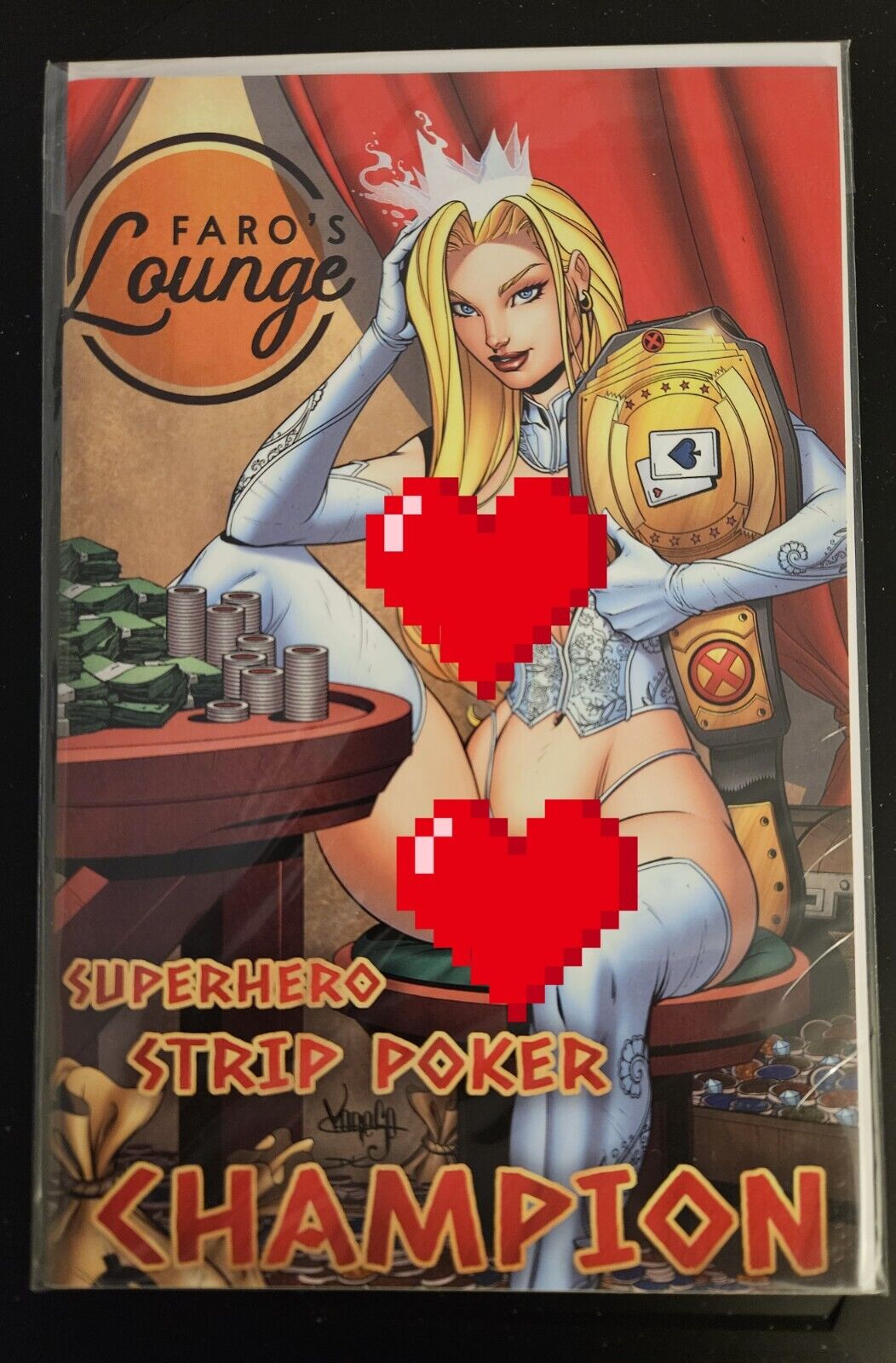 Faro's Lounge Superhero Strip Poker Emma Frost Champion Championship Jose Varese