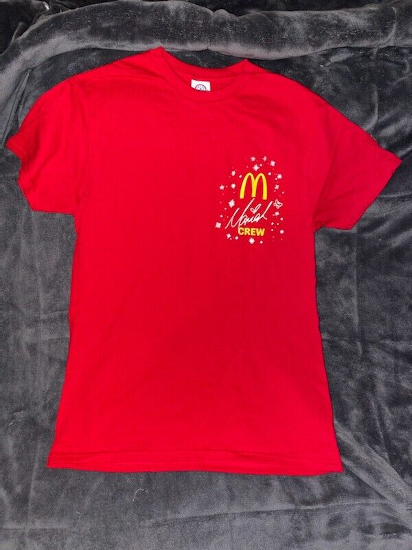 Authentic New McDonald’s Crew Mariah Carey 2021 Holiday Shirt S Size Small Red