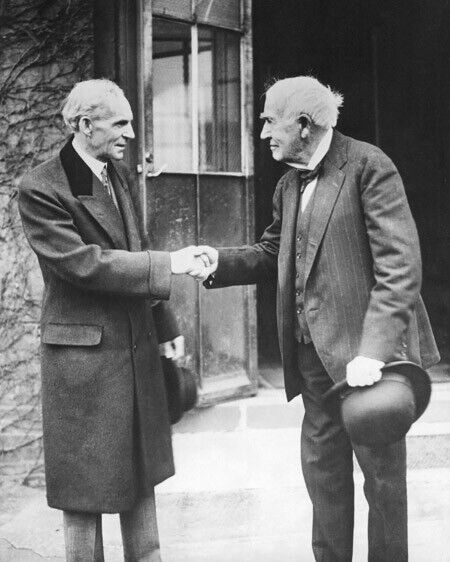 Famous Inventors HENRY FORD and THOMAS EDISON Glossy 8x10 Photo Genius Print