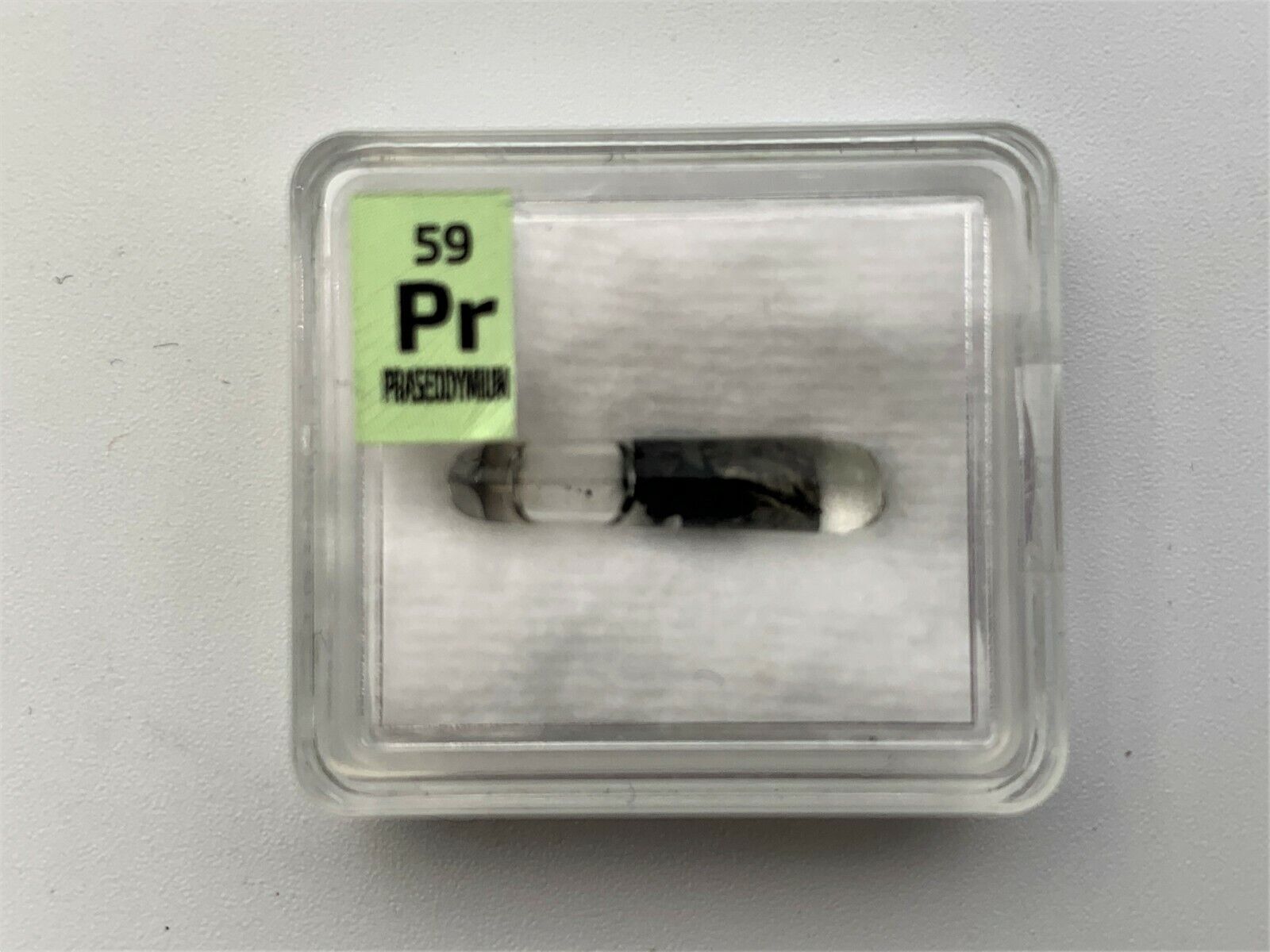 Praseodymium Rare Earth 99.9 Element Sample Glass Ampoule Periodic Element Tile