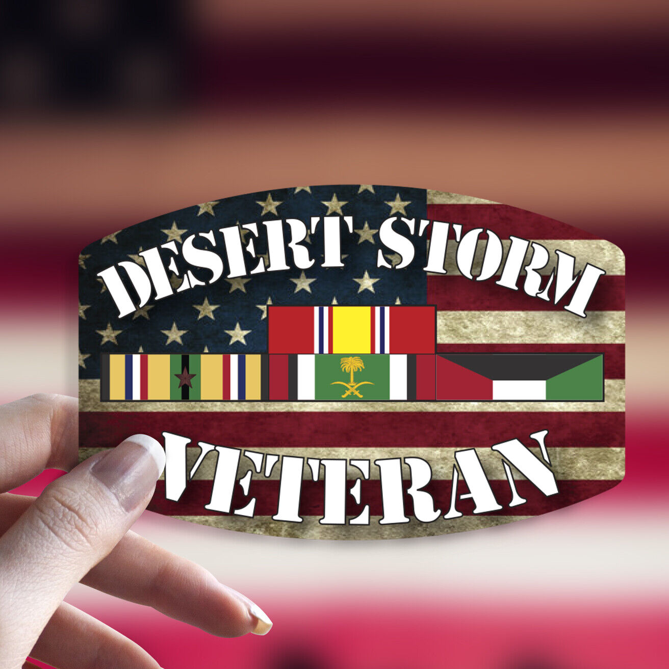 Desert Storm Veteran Decal/Sticker Flag Car Truck