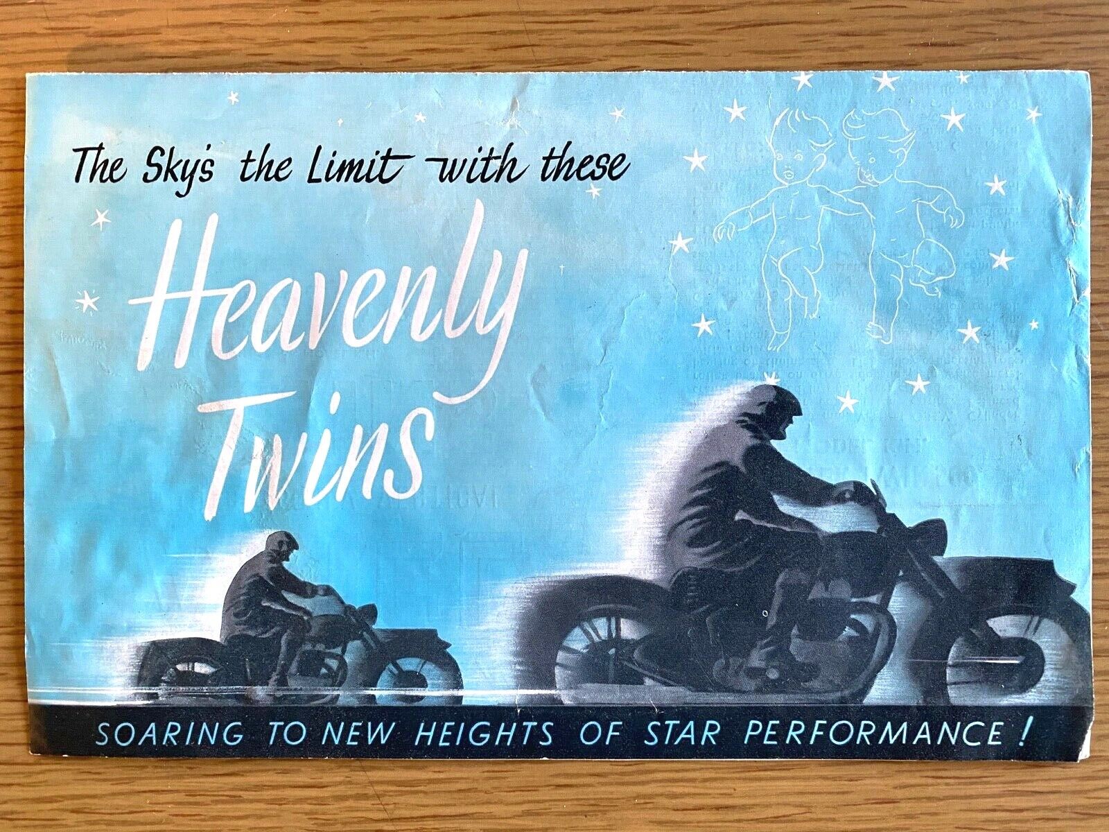 1957 ARIEL TWINS MOTORCYCLES vintage sales sheet RED HUNTER TWIN KH / DE LUXE KG