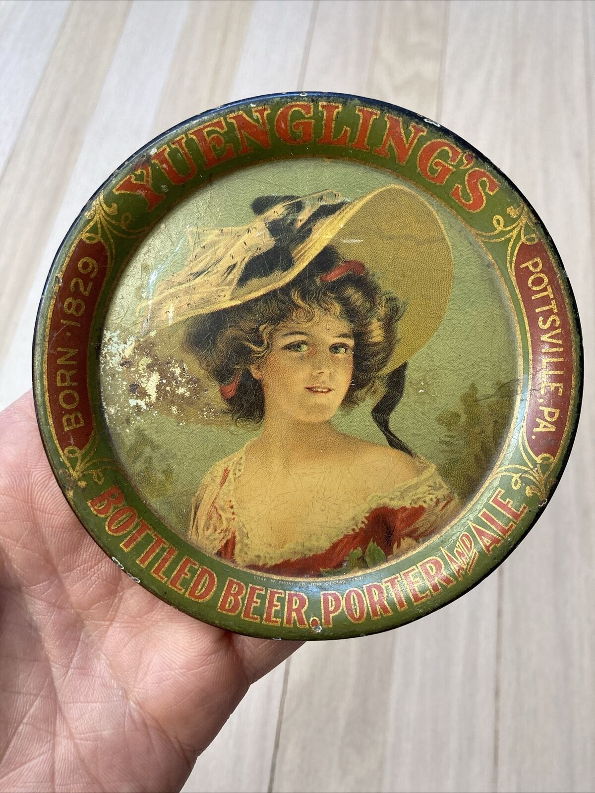 Vintage 1900's Yuengling Pottsville PA 4 1/8” Beer Ale Porter and Ale Tip Tray