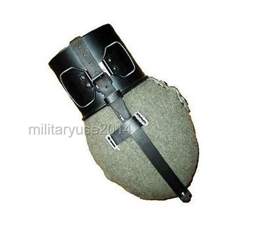 Military Bottle Kettle WWII German Canteen & Strap Set aluminium wool cover