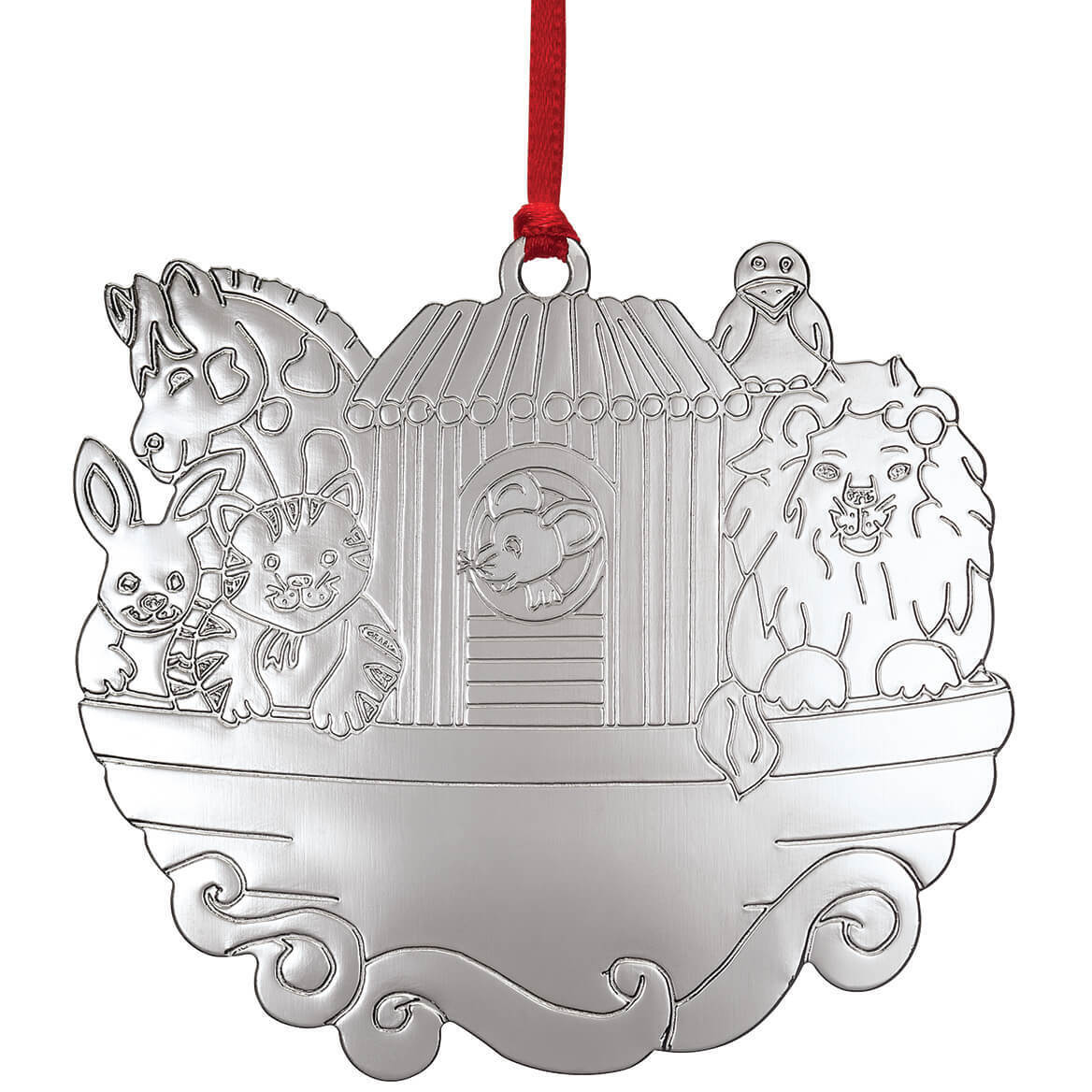 Silvertone Noah's Ark Ornament