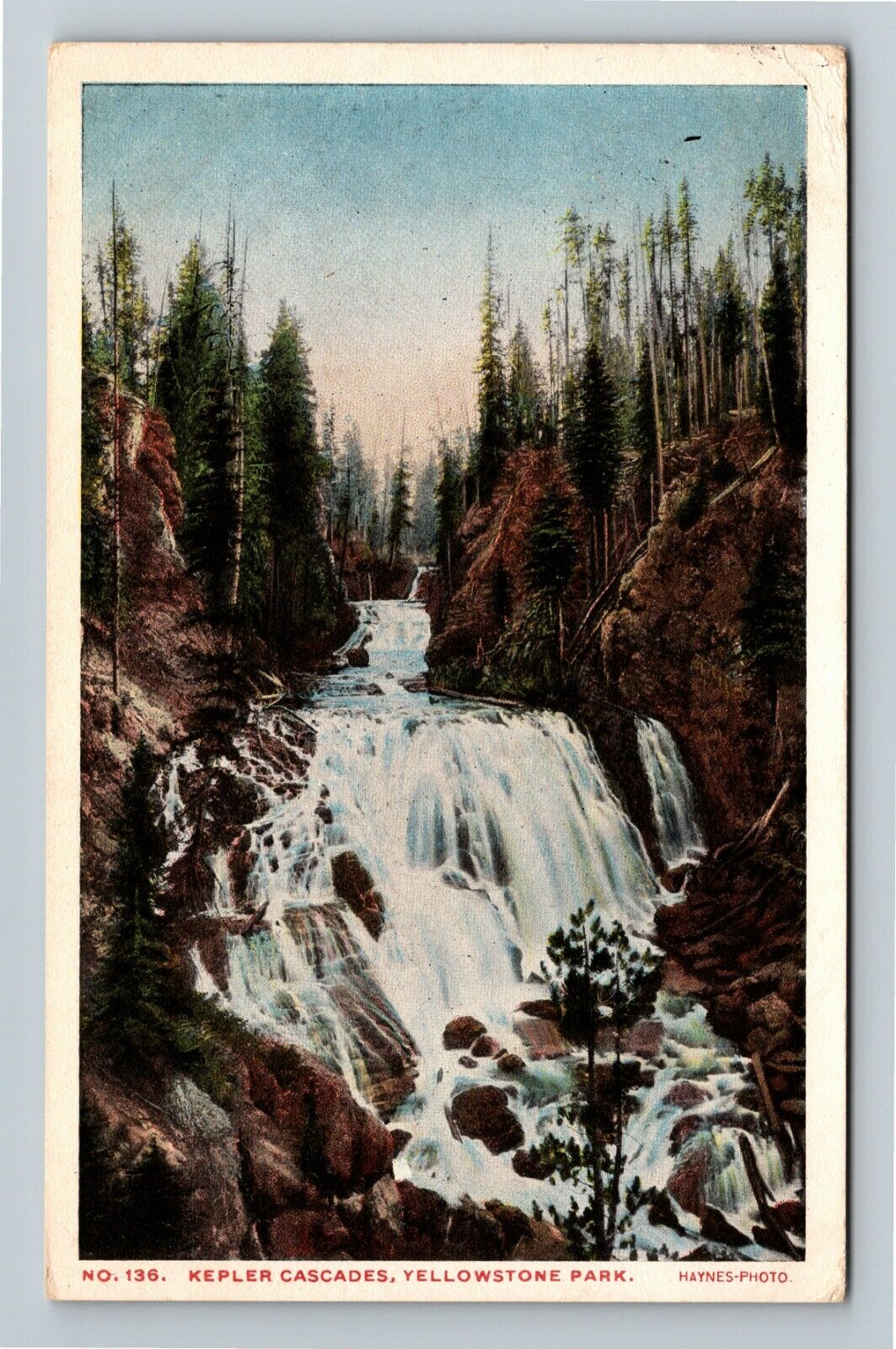Yellowstone Park WY, Kepler Cascades, Wyoming c1915 Vintage Postcard