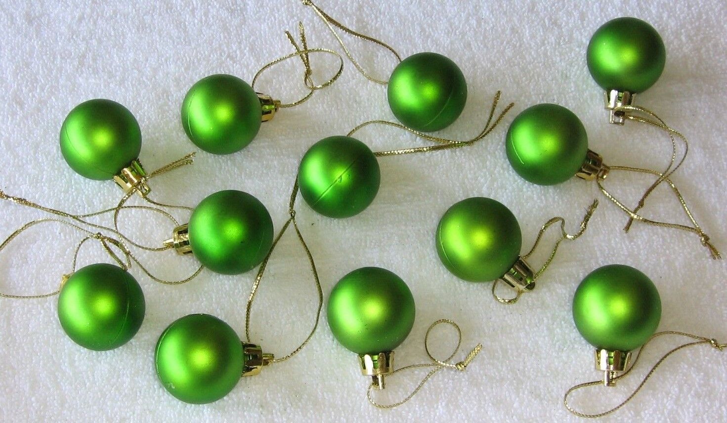 Apple Green Mini Ornaments Christmas Non Shatter Balls Satin Miniature Tree 