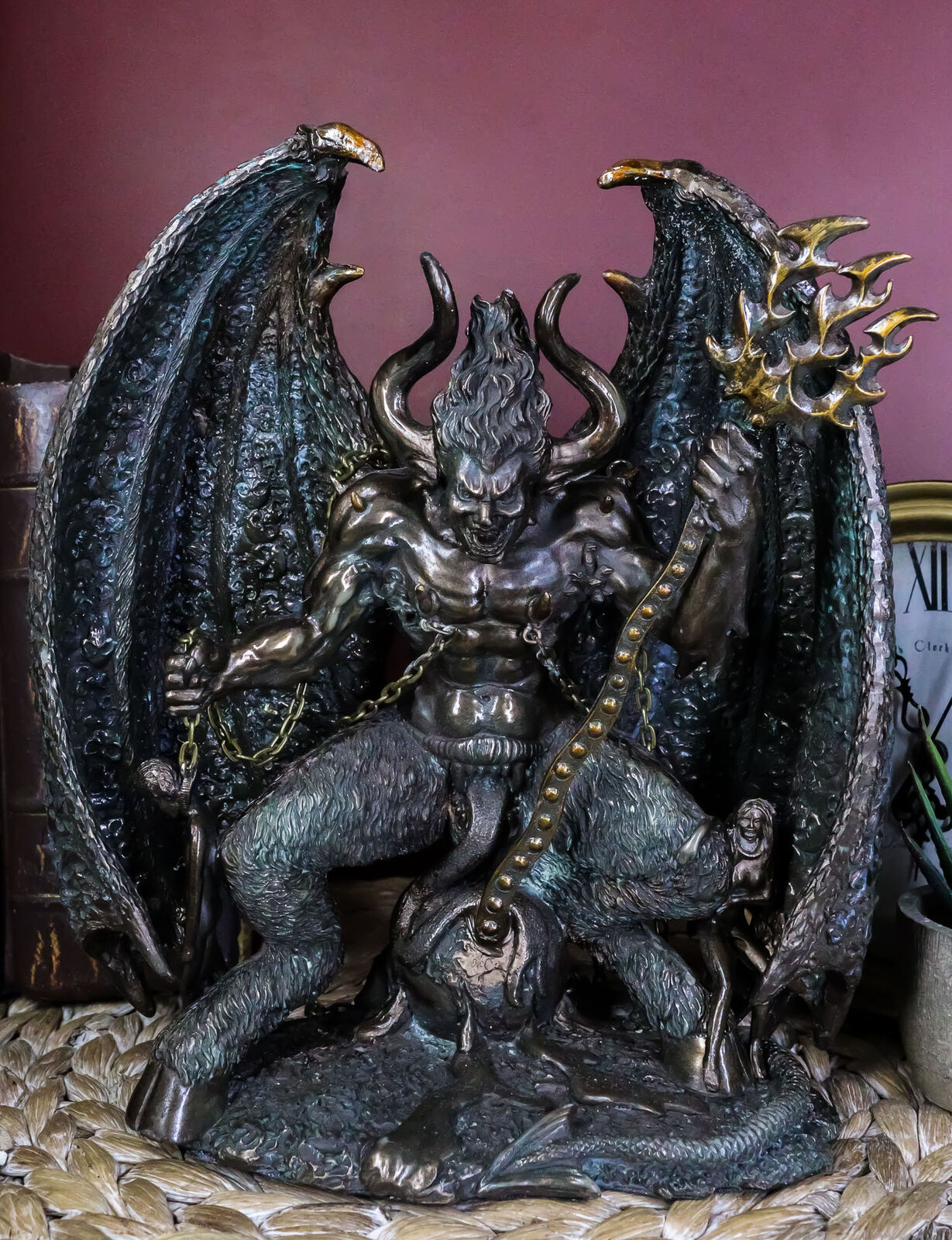 Arch Devil Satan Lucifer Morning Star Figurine Baphomet Statue Fallen Angel