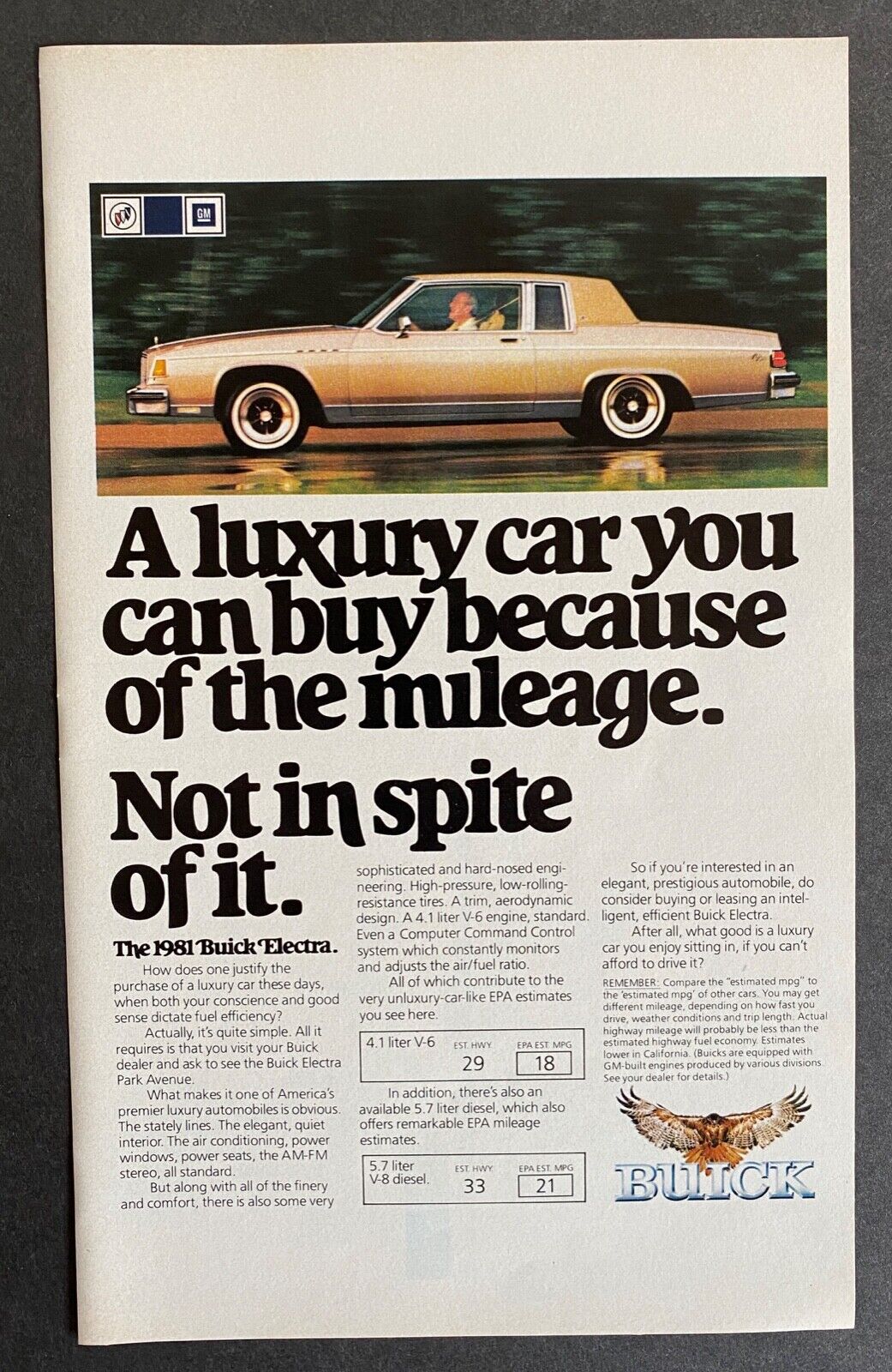 1981 Buick Electra Ad - You Can Buy Because of the Mileage