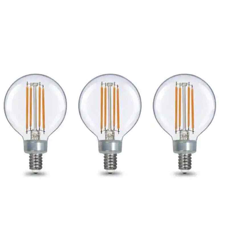 40W Equivalent G16.5 Dimmable Clear Filament LED Light Bulb Soft White (3-Pack)