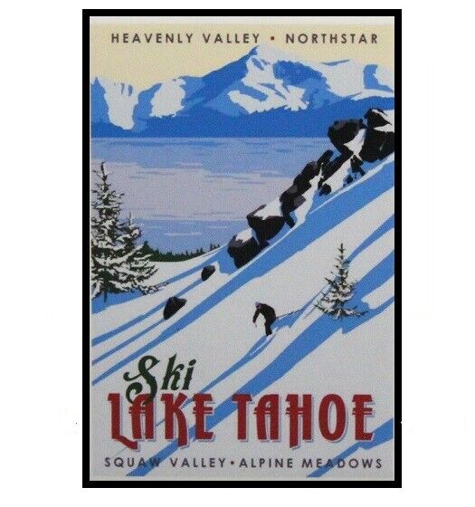 788 - Lake Tahoe Ski Poster Fridge Refrigerator Magnet