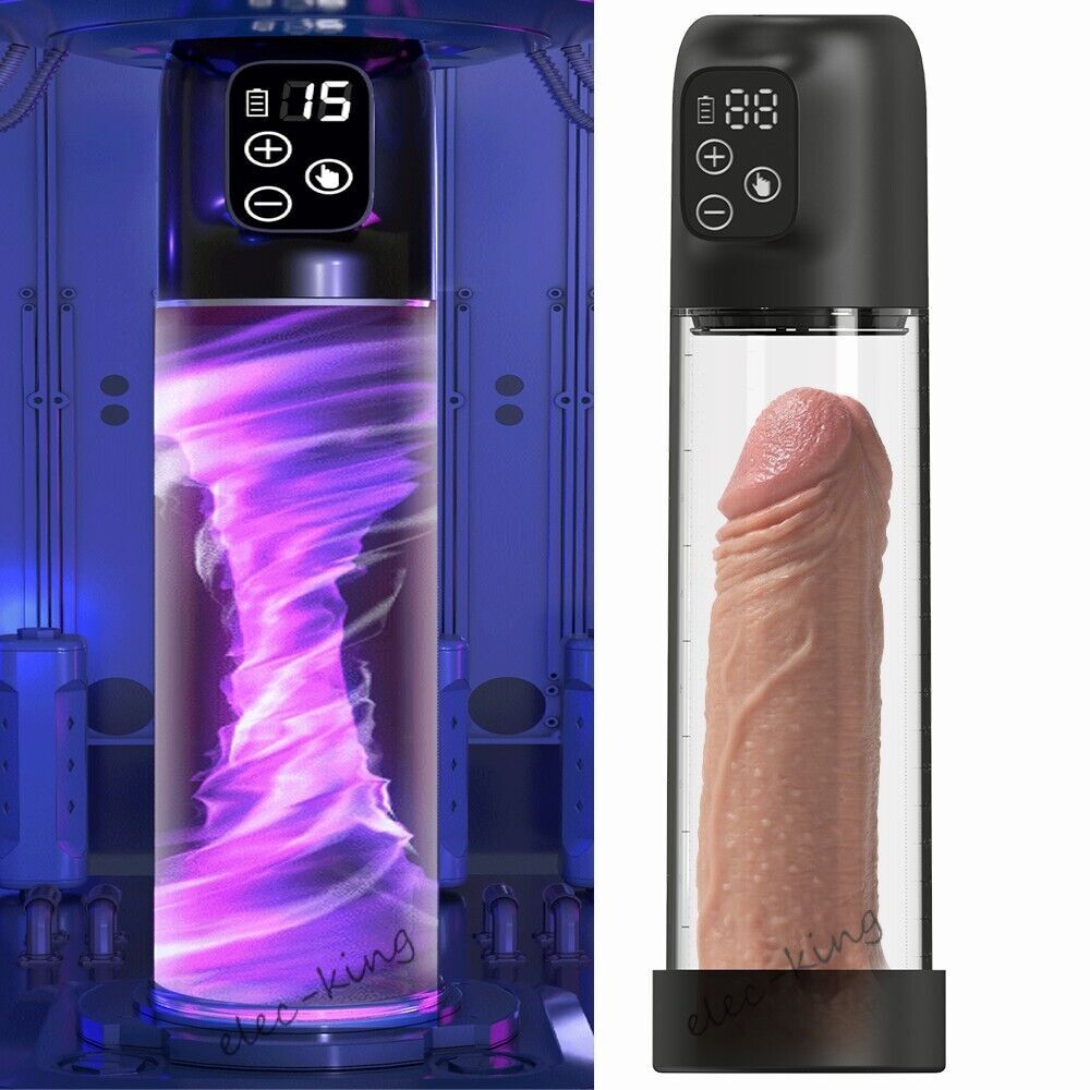 Electric Penis Pump Vacuum Digital Recharge Male Men Penis Enlarger Growth ED