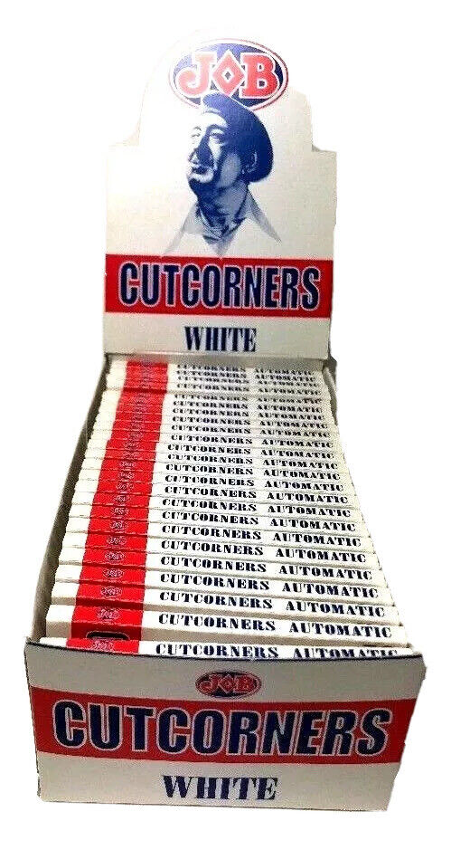 24 Packs Job Cutcorners 1.0 Single Wide Cigarette Rolling Papers Kutcorners 70mm