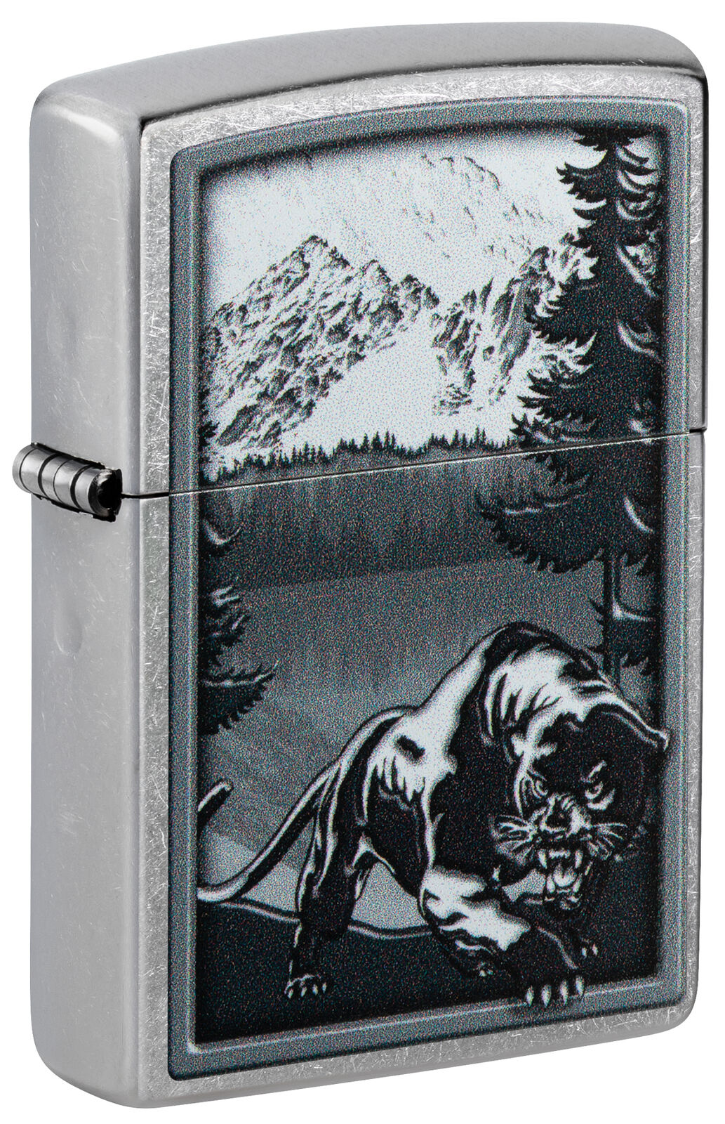 Zippo Mountain Lion Design Street Chrome Windproof Lighter, 48381