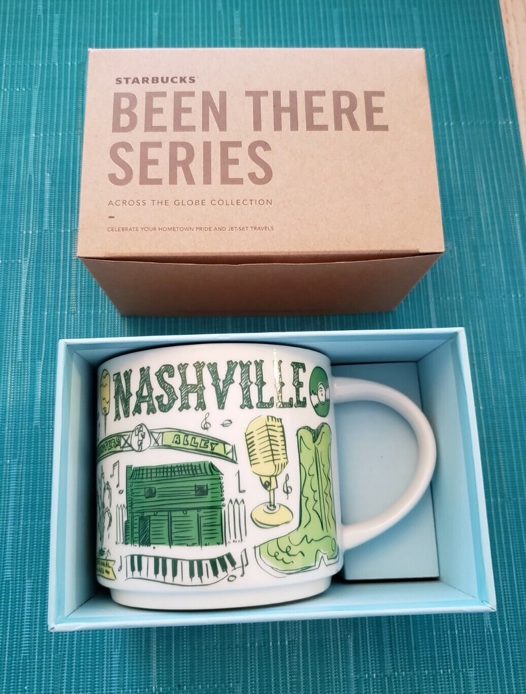 New Starbucks 2018 Nashville Been There Series 14oz Ceramic Coffee Mug RARE