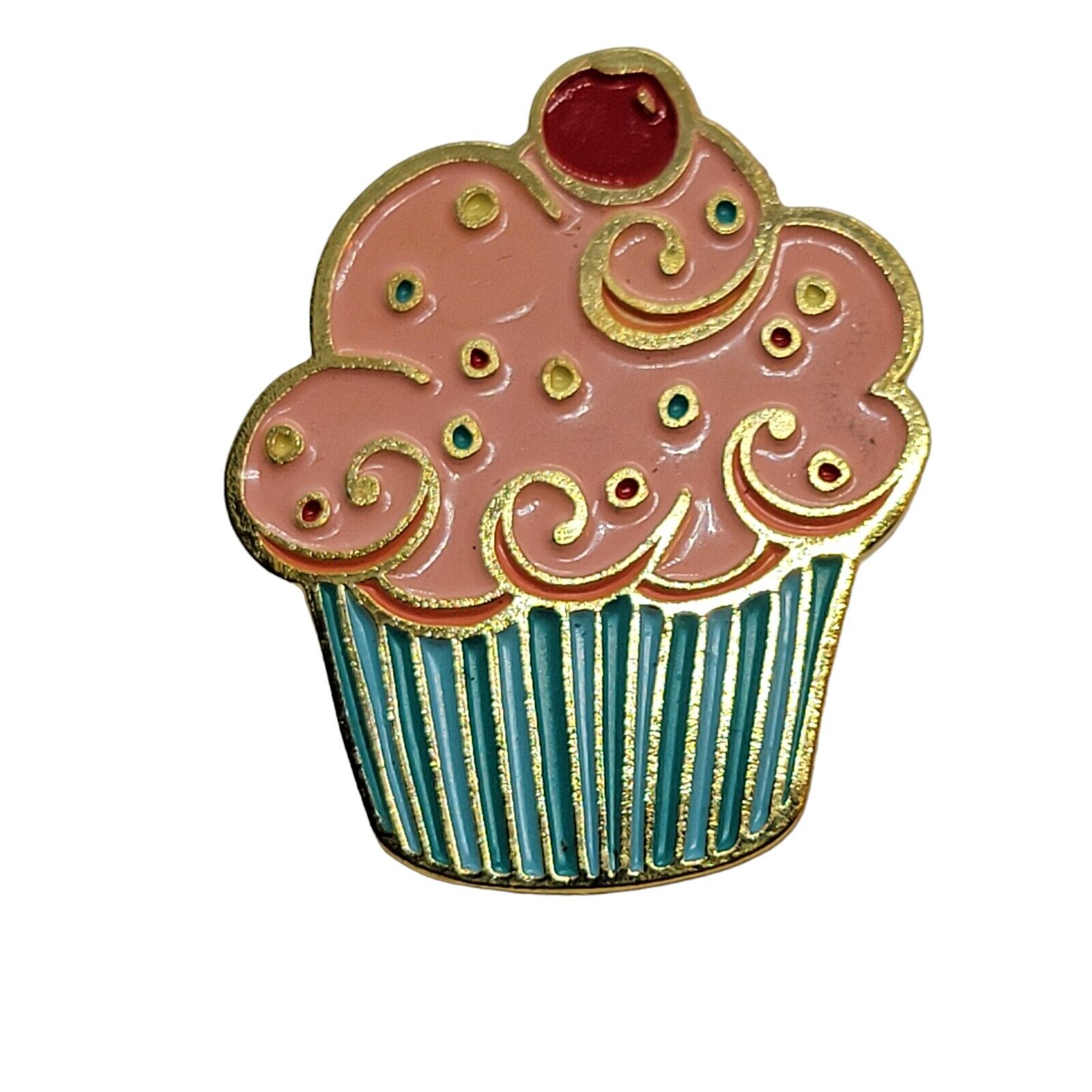 Cupcake Lapel Pin - Red Cherry