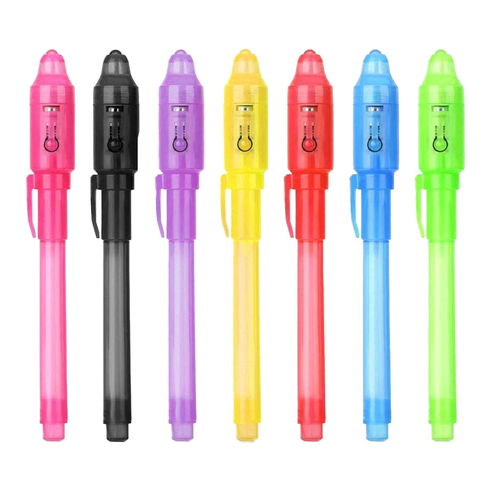 Invisible Ink Pen Upgraded Spy Pen Invisible Ink Pen with UV Light Magic 7pcs
