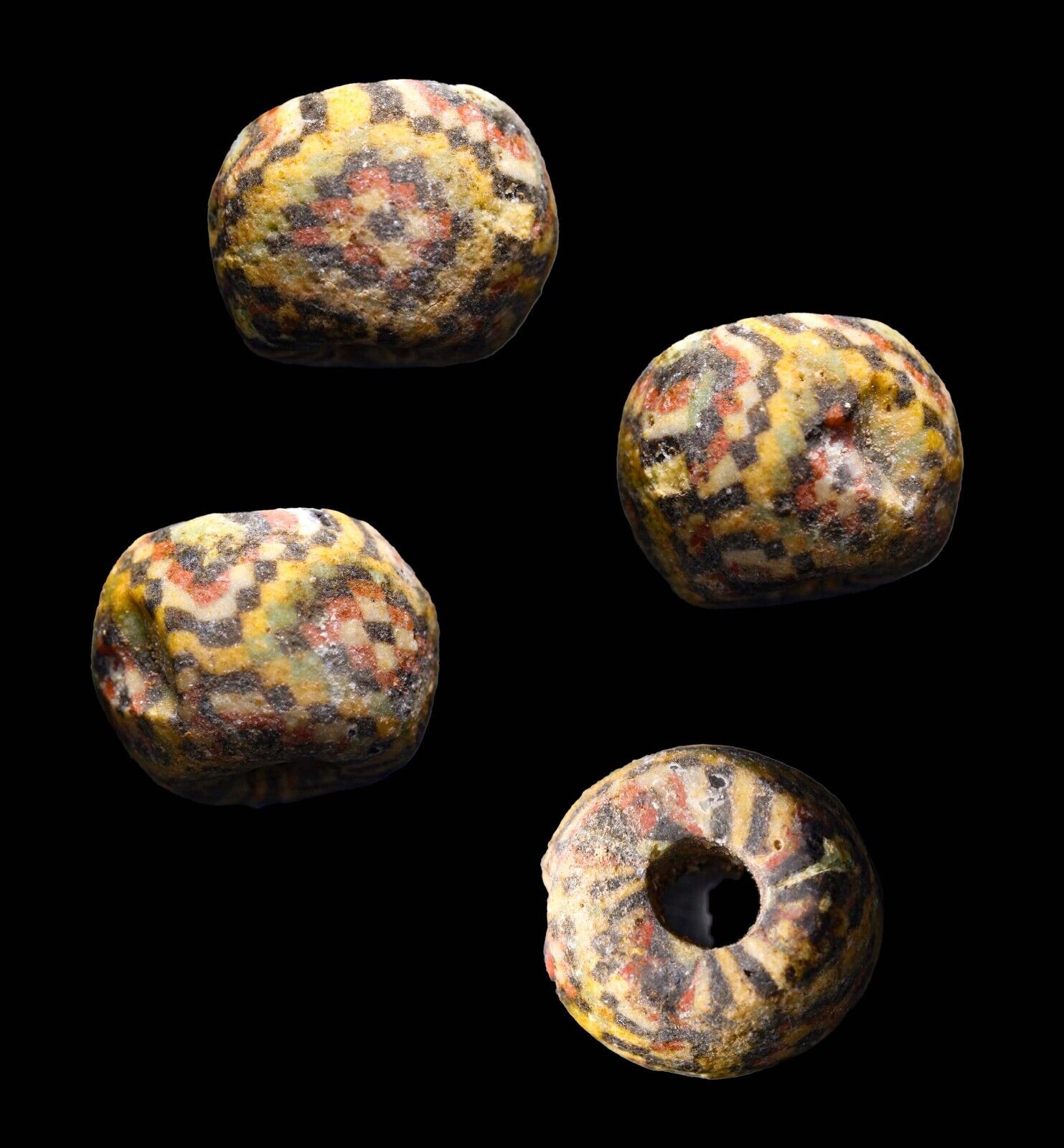CERTIFIED AUTHENTIC Ancient 2500 years old Phoenician Geometric Design Bead wCOA