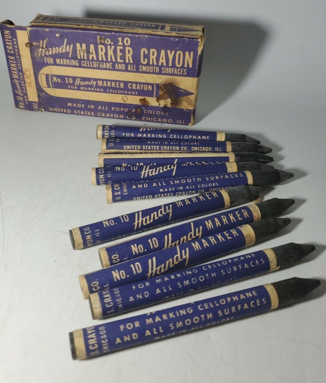 Vintage Handy Marker No 10 Crayon 10 Crayons Markers Chicago USA 