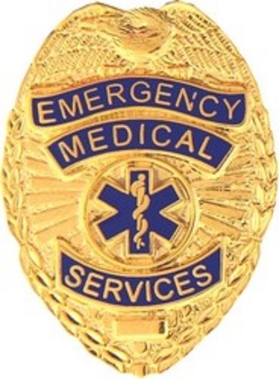 EMERGENCY MEDICAL SERVICES BADGE EMS GOLD BADGE PIN