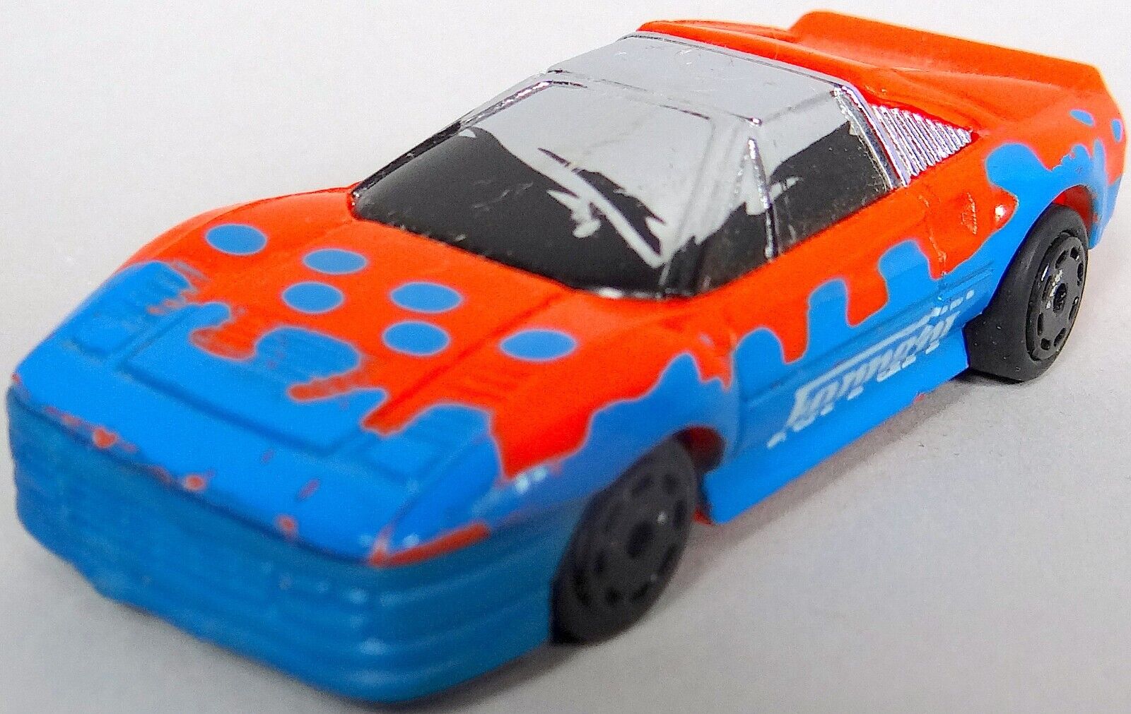 Vtg Match Box Burnin Key Car Ferrari Diecast Toy 1986 Blue Orange