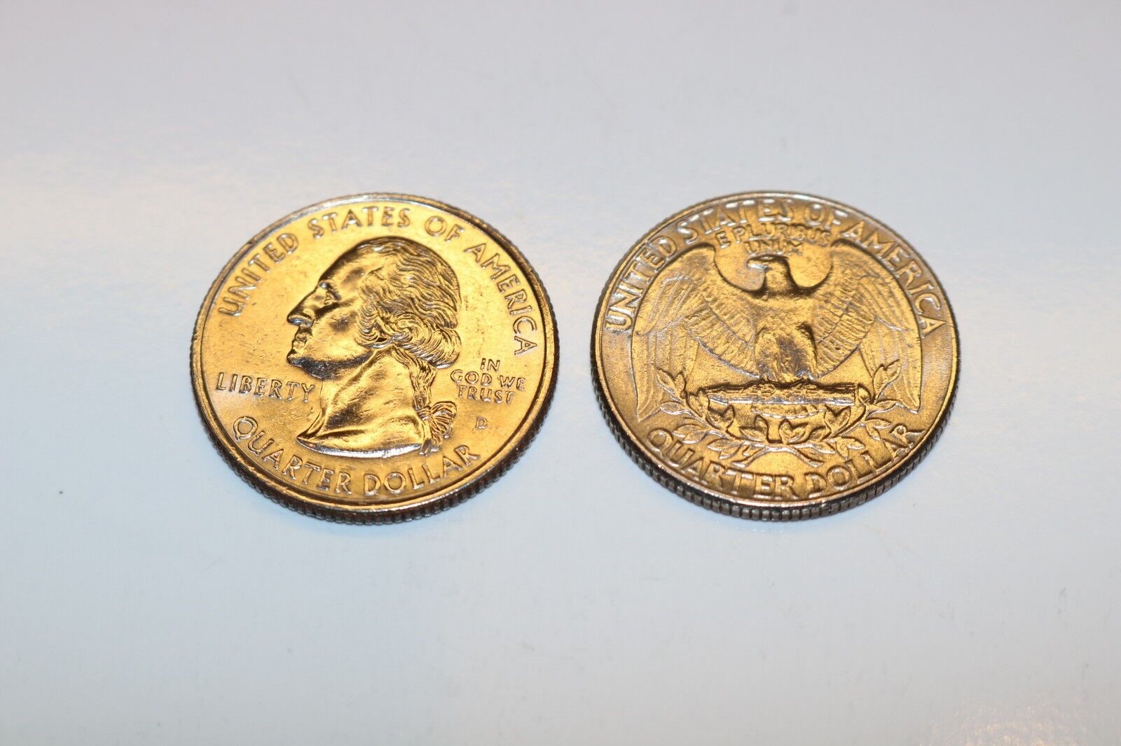 Pair of Real Double Sided Quarters 1 Two Headed and 1 Two Tailed Coin 