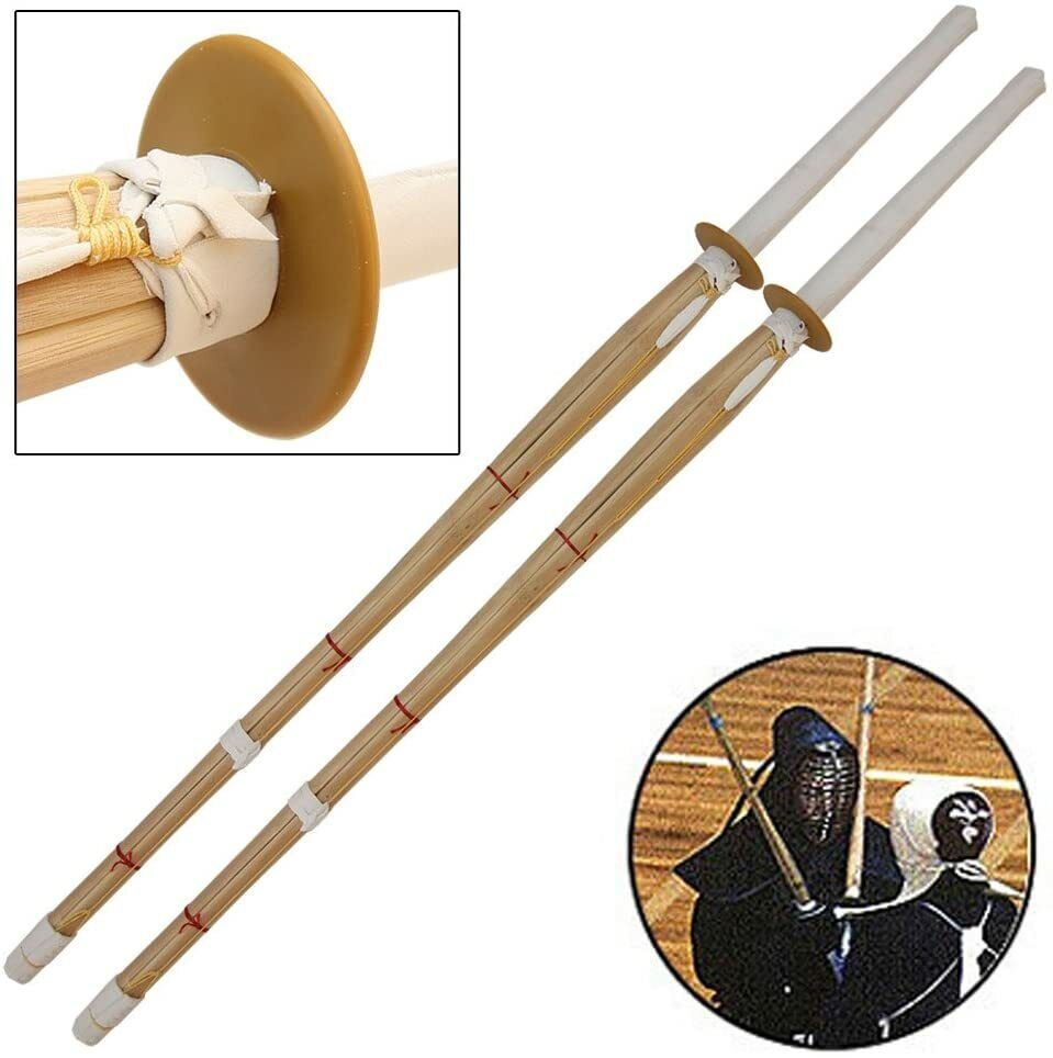 Set of 2 Japanese Kendo Shinai Bamboo Practice Training Katana Samurai Sword New