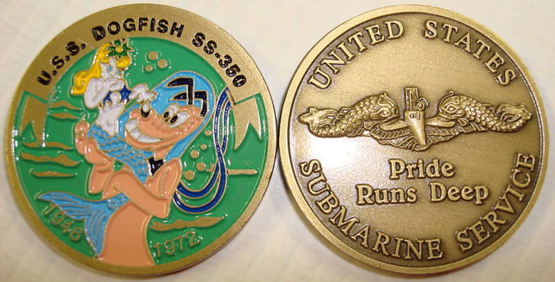 NAVY USS DOGFISH SS-350  SUBMARINE  CHALLENGE COIN