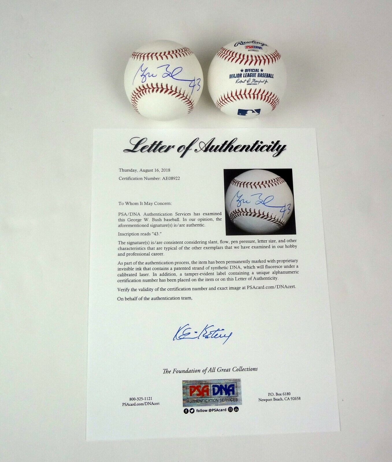 President George W Bush Signed Autograph MLB Baseball \
