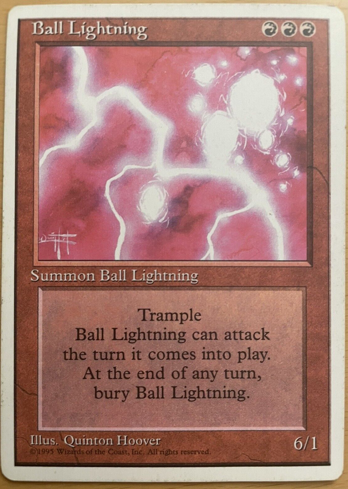 Ball Lightning (4th Edition 1995), Magic Card MtG, Ball Flash Vintage Cult