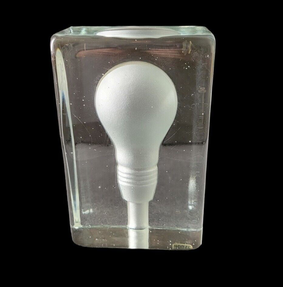 Design House Stockholm Harri Koskinen Glass Block Lamp Bookend Paperweight Bulb