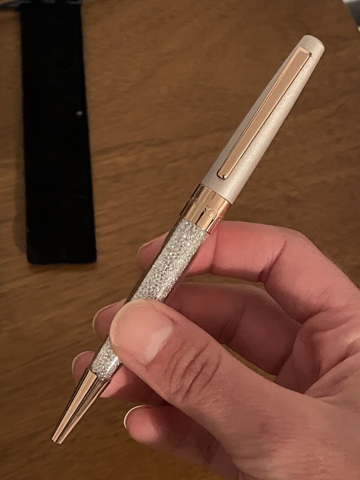 New SWAROVSKI Element Crystal Pen Rose Gold Pink With Sleeve