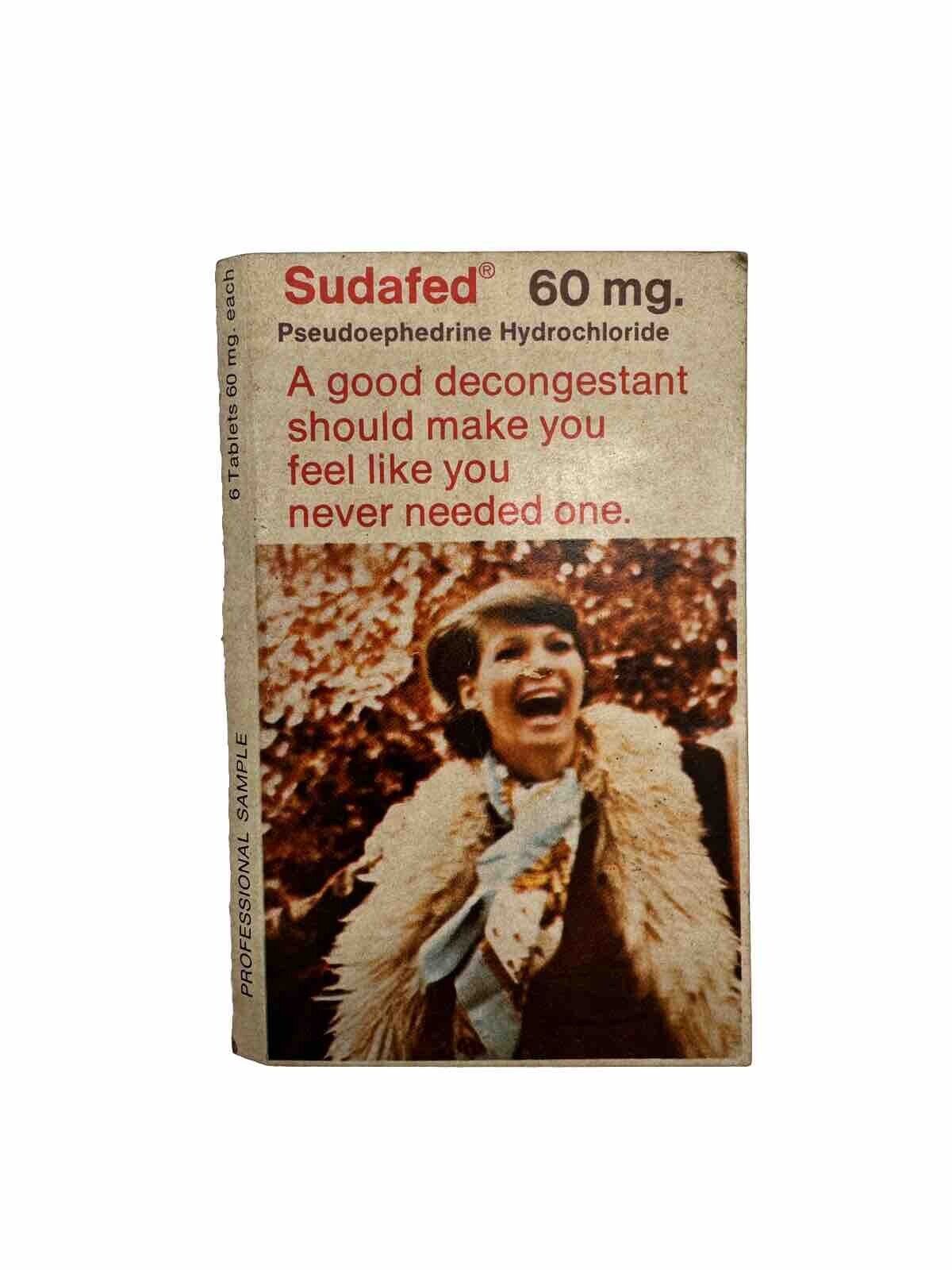 Burroughs Wellcome Co - Vintage Sudafed 60mg Sample Pack - Circa 1950-1960s