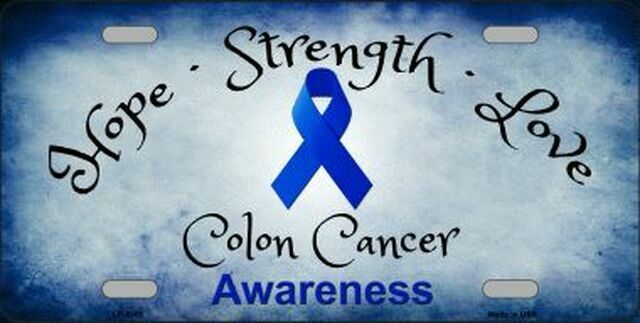 Colon Cancer Awareness Ribbon Novelty License Plate