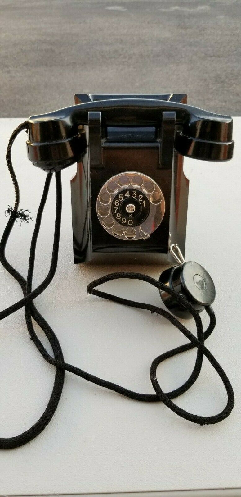 Early Vintage Bakelite Ericsson Wall Telephone Rotterdam Telefoondienst Dutch