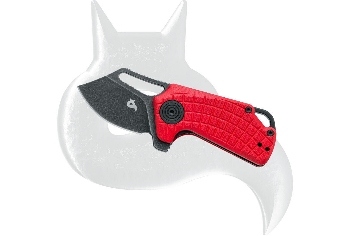 Black Fox Knives Puck Liner Lock BF-761R Red G10 D2 Steel Pocket Knife