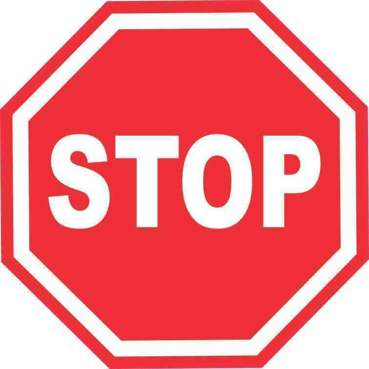 5x5 Stop Sign Sticker Vinyl Vehicle Road Sign Stickers Traffic Symbol Car Decal