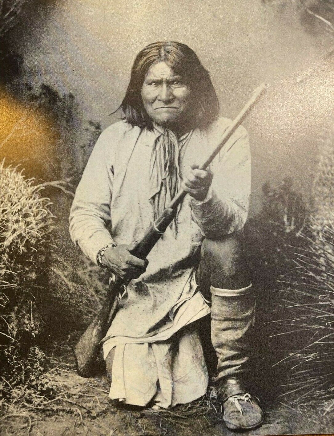 1966 Vintage Magazine Illustration Apache Chief Geronimo