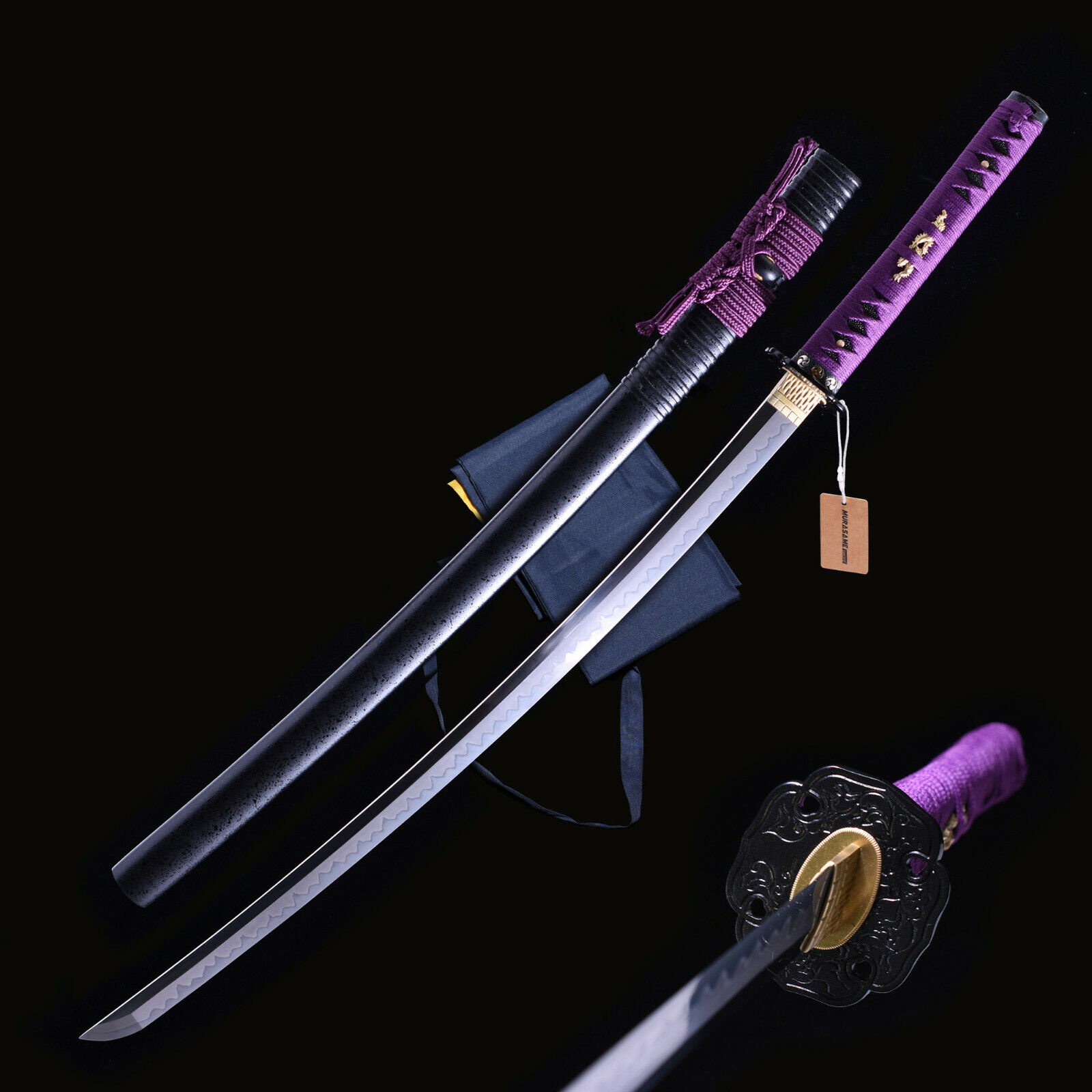 Katana Sword Real ClayTempered L6 Steel Choji Hamon Advanced Grind Razor Sharp