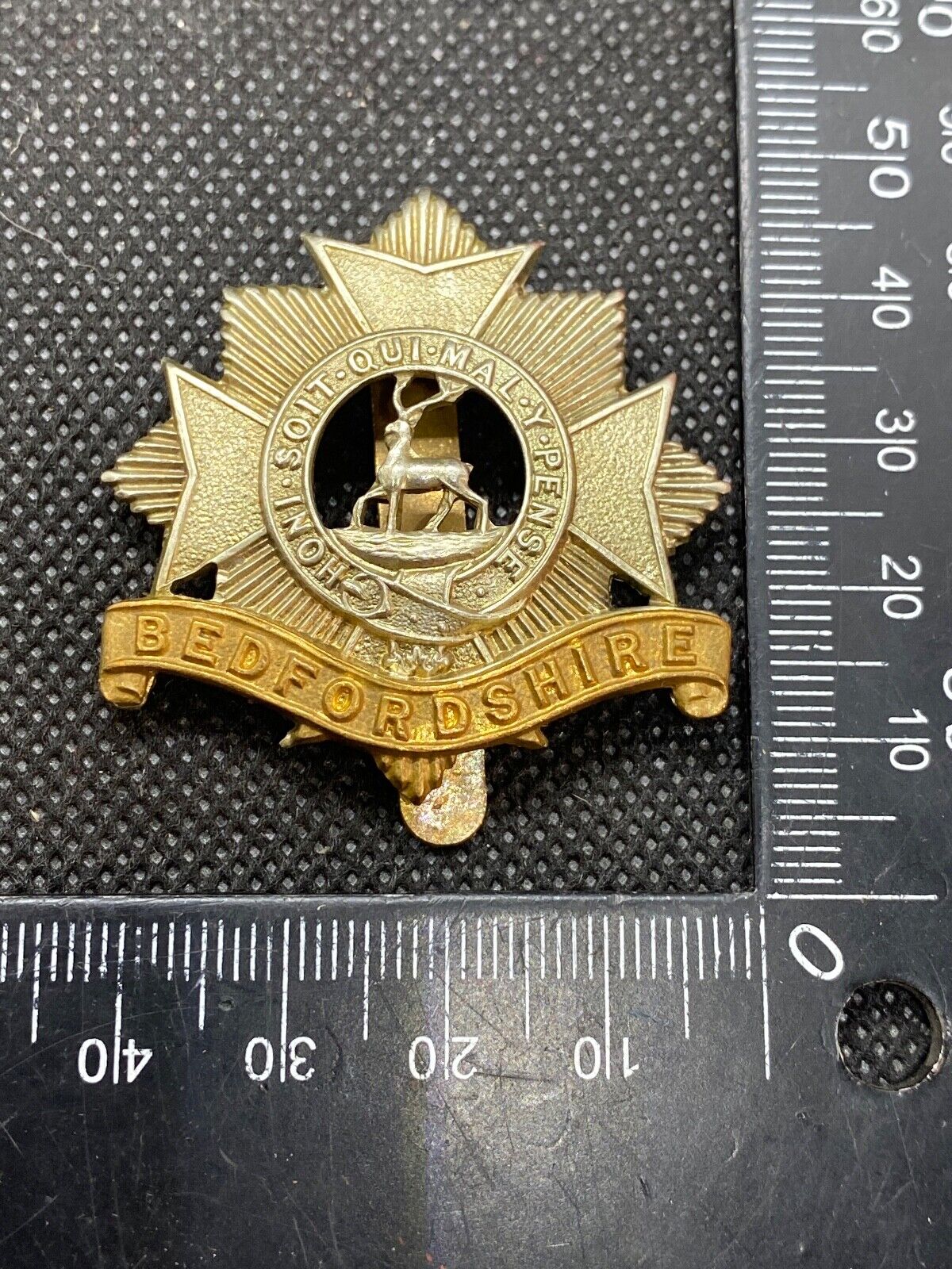 Original British Army Bedfordshire Regiment Cap Badge