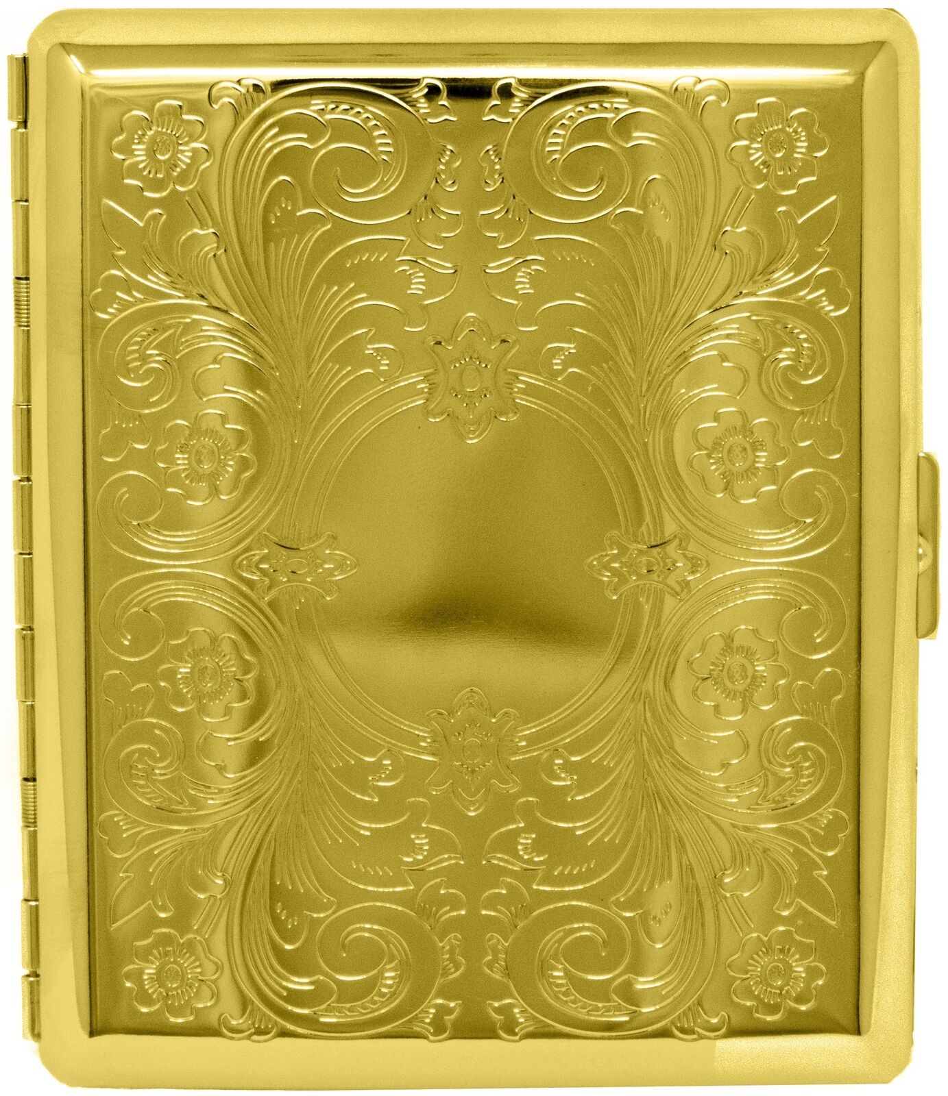 Gold Vintage Victorian Scroll (Full Pack 100s) Metal-Plated Cigarette Case
