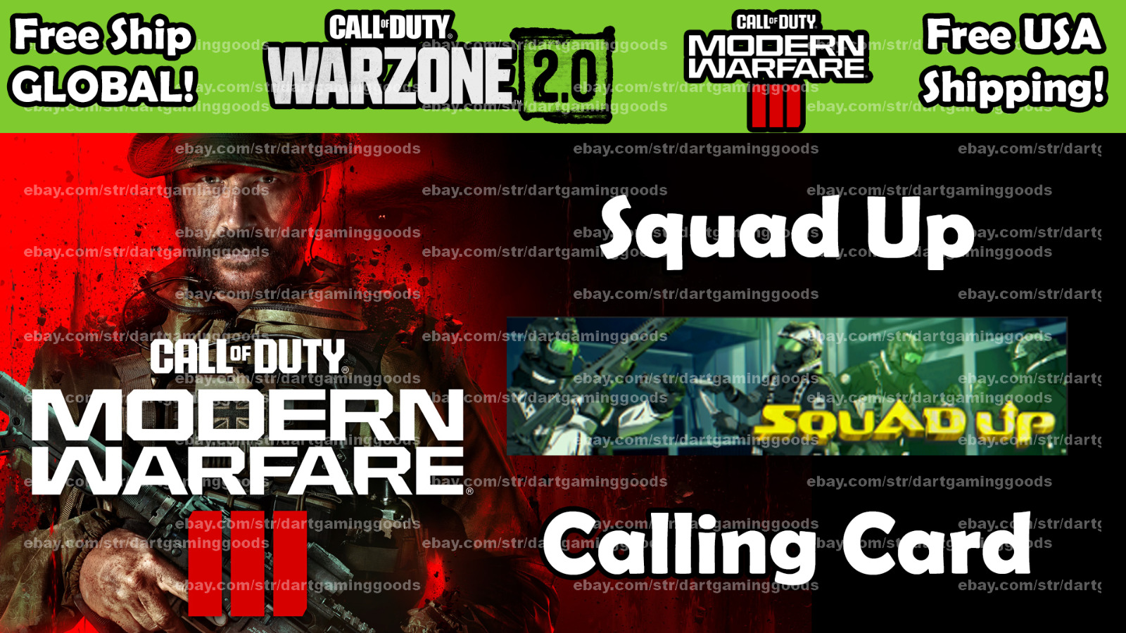 CoD MW3 Call of Duty Modern Warfare 3 Squad Up Calling Card SEND OFFER
