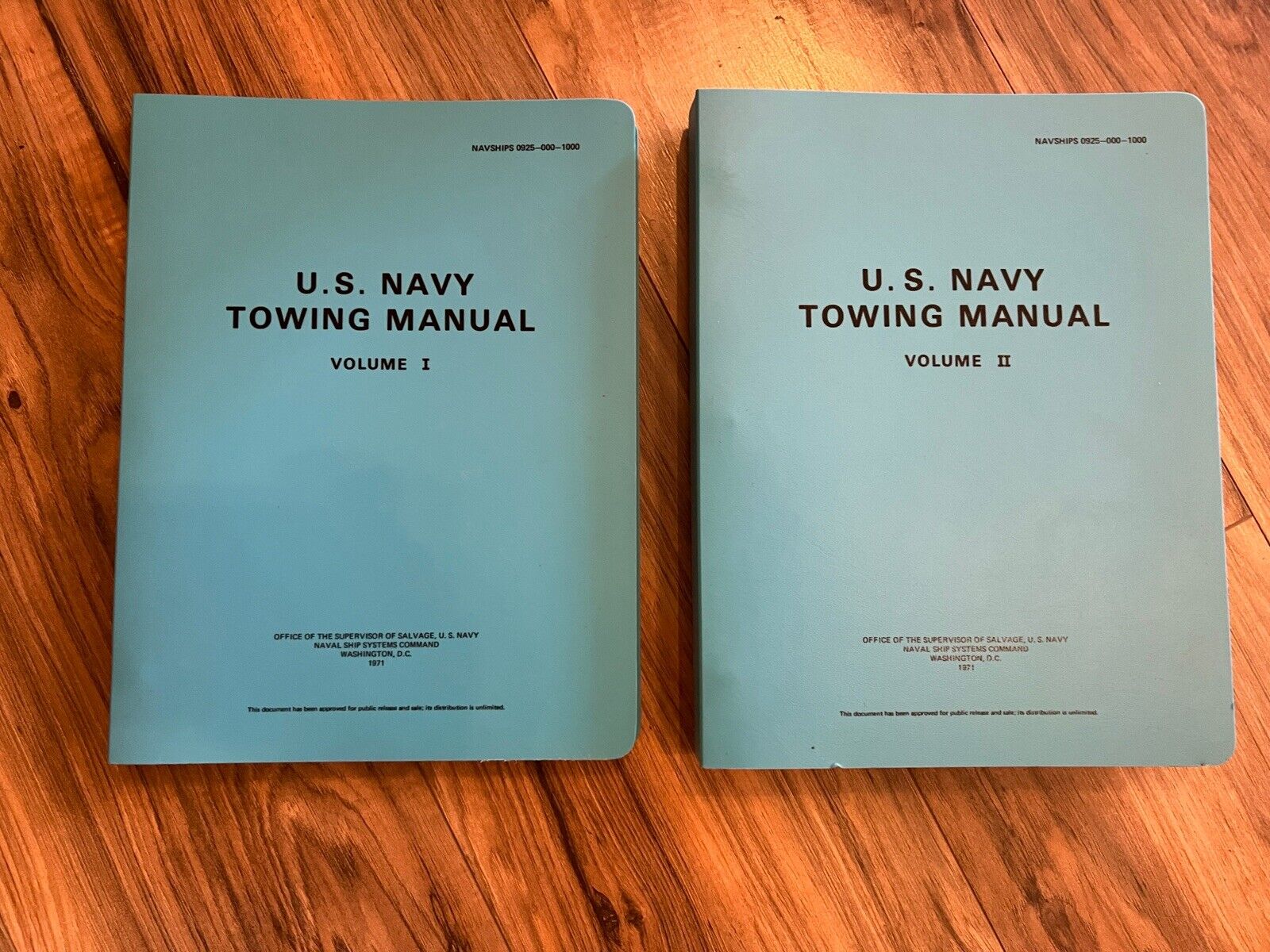 Original Vietnam US Navy Towing Manual Set Vol 1&2 1971 Salvage Department