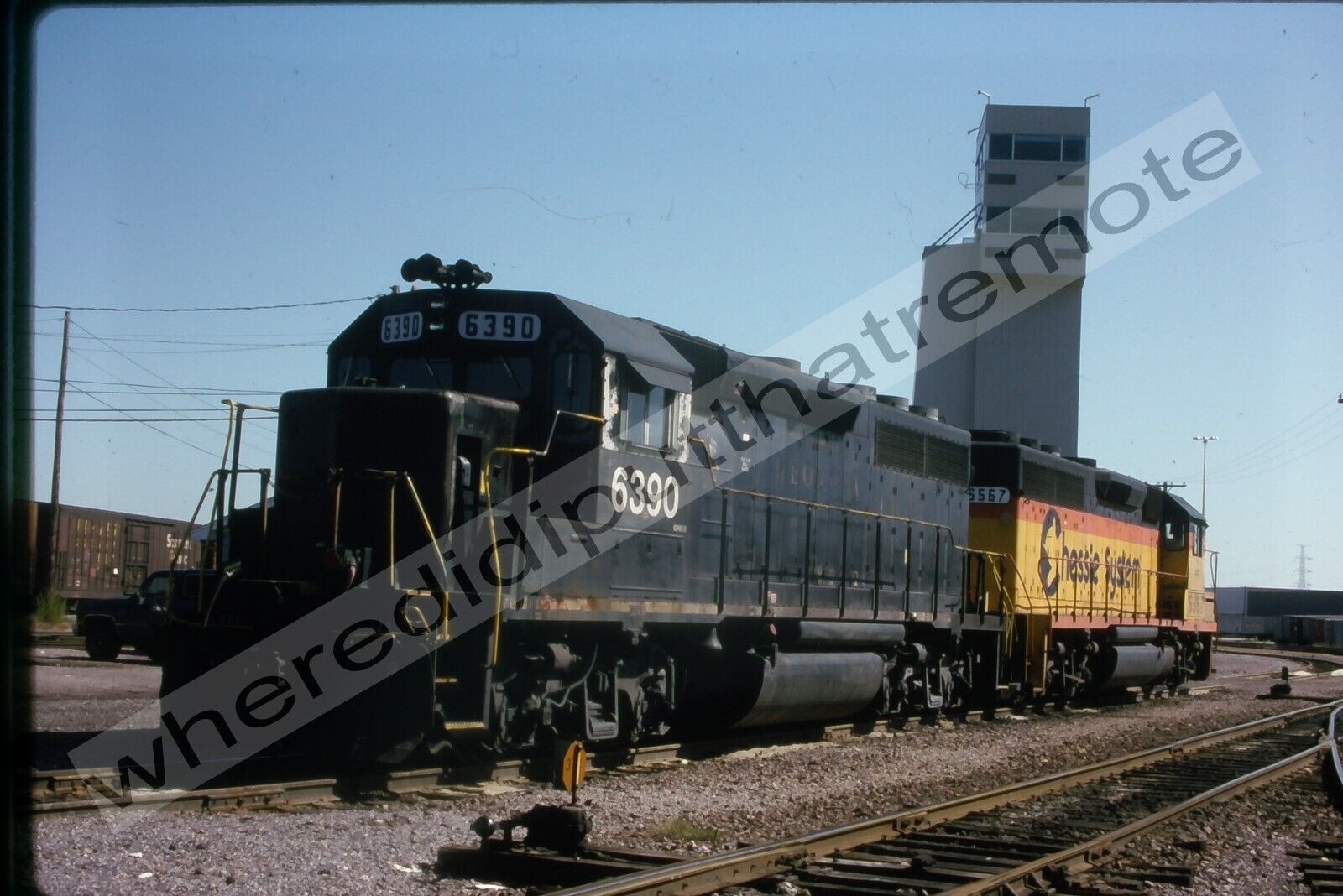 Original Slide Georgia Railroad GA No. 6390 EMD SD40-2 Proviso ILL 10-1992