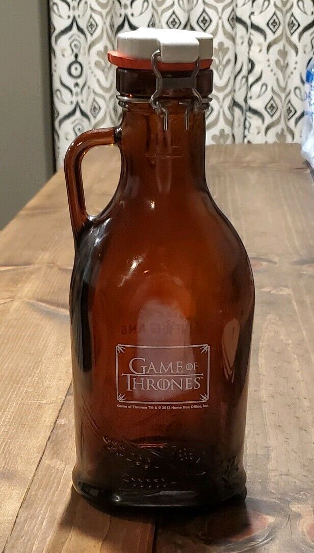 RARE Game of Thrones/Brewery Ommegang 1liter glass beer growler Fast shipping